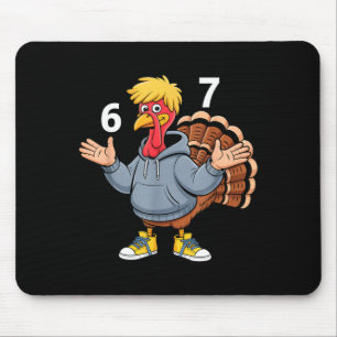 Cool Turkey 67 Funny Hip Hop Hoodie 67 Thanksgivin Mouse Mat
