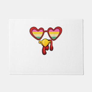 Cool Turkey Face With Glasses Family Autumn Thanks Doormat