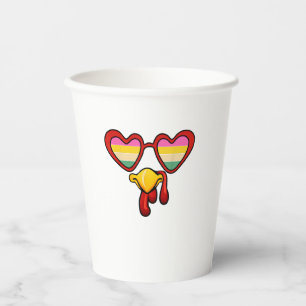 Cool Turkey Face With Glasses Family Autumn Thanks Paper Cups