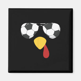 Cool Turkey Face With Soccer Sungles Thanksgiving Magnet