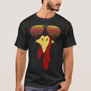 Cool Turkey Face With Sunglasses Funny Face Vintag T-Shirt
