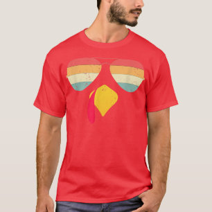 Cool Turkey Face With Sunglasses Funny Thanksgivin T-Shirt