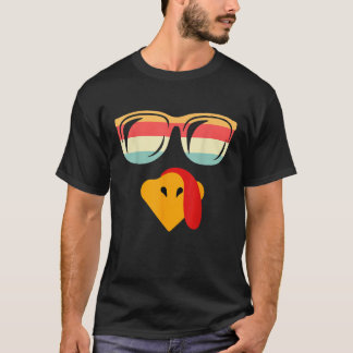 Cool Turkey Face With Sunglasses Funny Thanksgivin T-Shirt