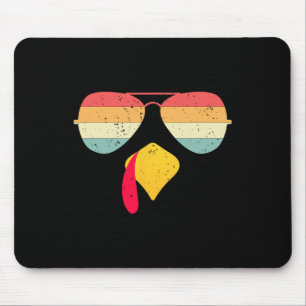Cool Turkey Face With Sungles Funny Thanksgiving F Mouse Mat