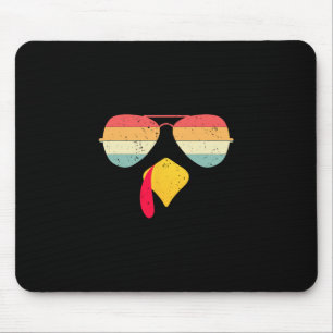 Cool Turkey Face With Sungles Funny Thanksgiving F Mouse Mat