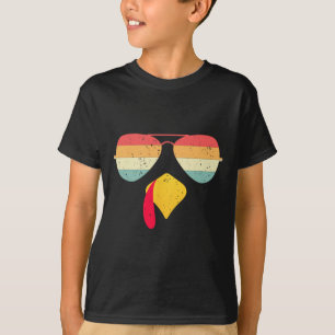 Cool Turkey Face With Sungles Funny Thanksgiving F T-Shirt