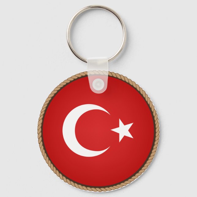 Cool Turkey Flag Seal Key Ring (Front)