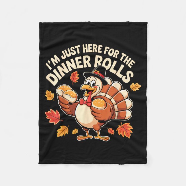 Cool Turkey Lgrim Holding Roll I'm Just Here For T Fleece Blanket (Front)
