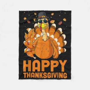 Cool Turkey Salting Fall Vibes Autumn Funny Thanks Fleece Blanket