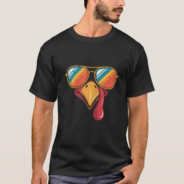 Cool Turkey Sunglasses Funny Thanksgiving Family G T-Shirt (Front)