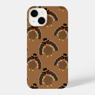 Cool Turkey Thanksgiving fun brown pattern iPhone 14 Case