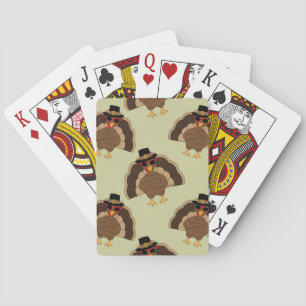Cool Turkey Thanksgiving fun pattern Playing Cards