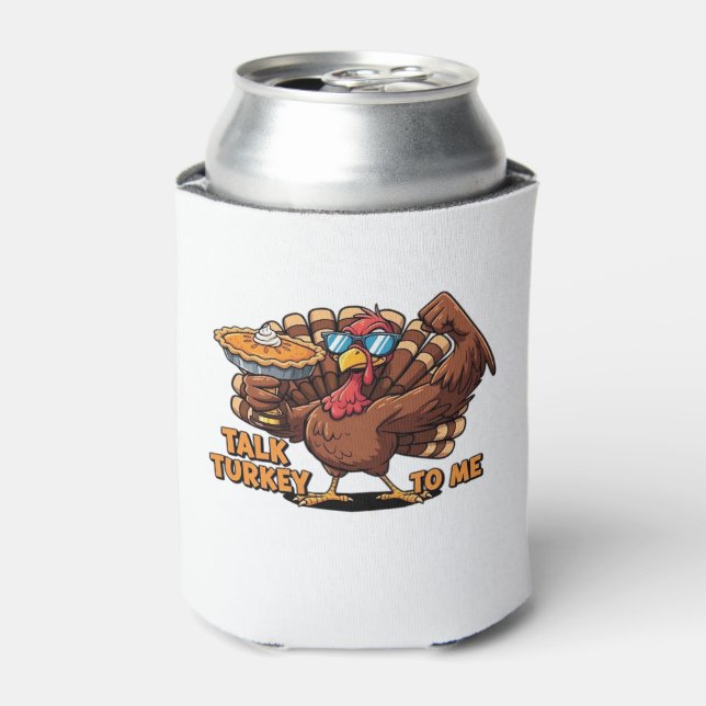 Cool Turkey Thanksgiving Funny Classic T-Shirt_1.p Can Cooler (Can Front)