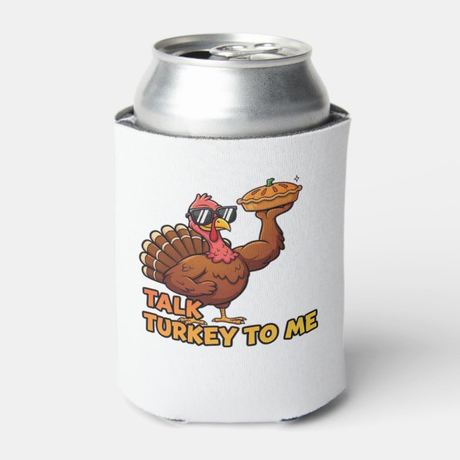 Cool Turkey Thanksgiving Funny Classic T-Shirt.png Can Cooler (Can Front)