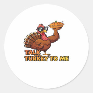 Cool Turkey Thanksgiving Funny Classic T-Shirt.png Classic Round Sticker