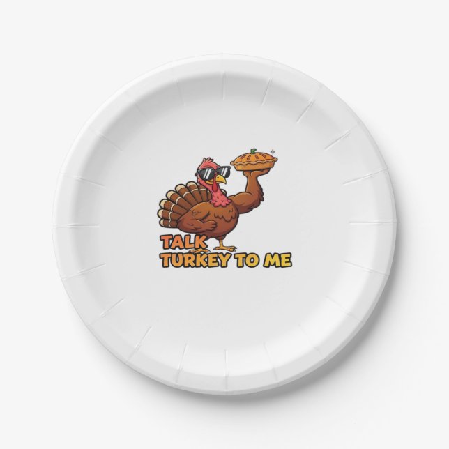 Cool Turkey Thanksgiving Funny Classic T-Shirt.png Paper Plate (Front)