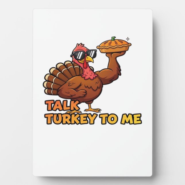 Cool Turkey Thanksgiving Funny Classic T-Shirt.png Plaque (Front)