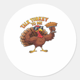 Cool Turkey Thanksgiving Funny Oversized T-Shirt.p Classic Round Sticker