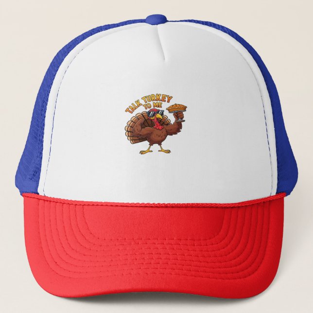 Cool Turkey Thanksgiving Funny Oversized T-Shirt.p Trucker Hat (Front)
