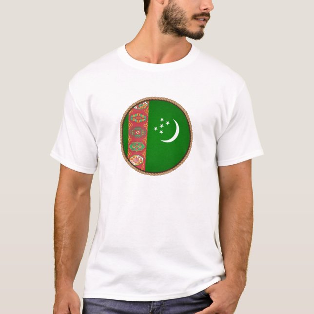 Cool Turkmanistan Flag Seal T-Shirt (Front)