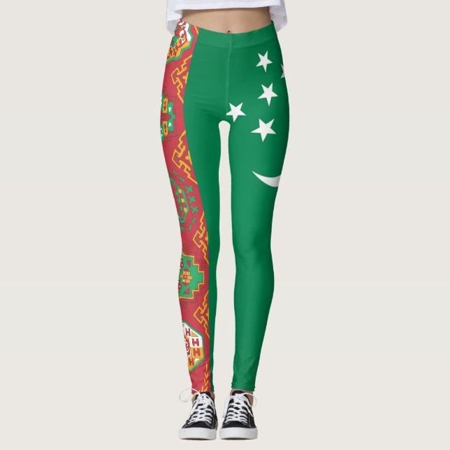 Cool Turkmenistan Flag Fashion Leggings (Front)