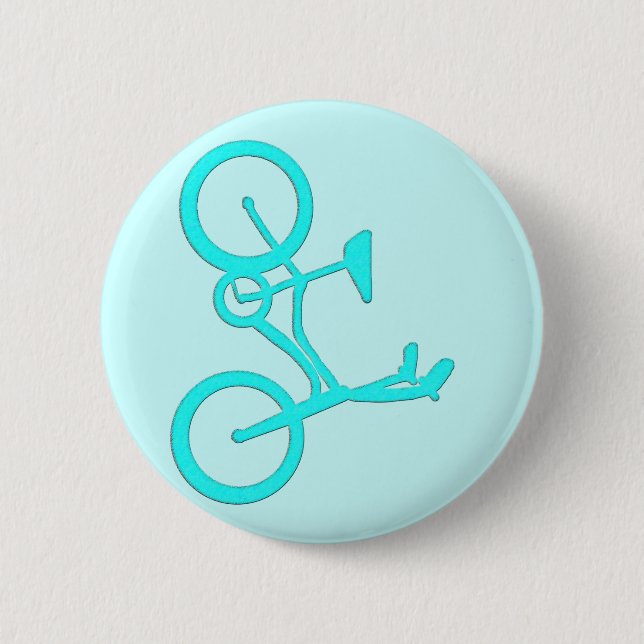 Cool Turquoise Bicycle Products 6 Cm Round Badge (Front)