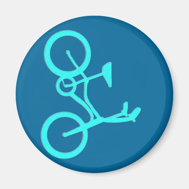 Cool Turquoise Bicycle Products Magnet (Front)
