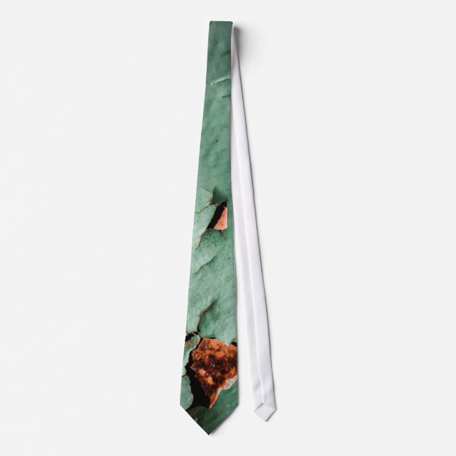 Cool turquoise brown rusty metal tie (Front)