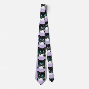 Cool Turquoise Eyed Cat Tie