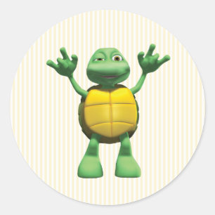Cool Turtle Classic Round Sticker