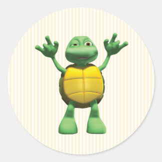 Cool Turtle Classic Round Sticker