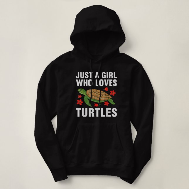 Cool Turtle Design For Women Girls Sea Turtle Aqua Hoodie (Design Front)