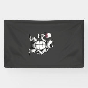 cool turtle drinking red wine art print_1 (4) banner