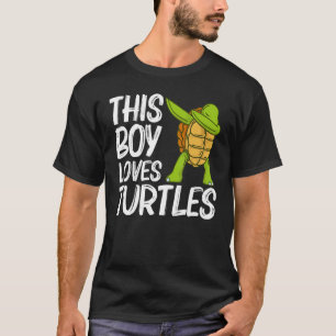 Cool Turtle For Boys Kids Dabbing Sea Tortoise She T-Shirt