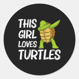 Cool Turtle Graffiti Manga Anime Character 367 Classic Round Sticker