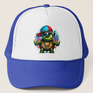 cool turtle hip hop trucker hat