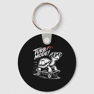 Cool Turtle On Skateboard Funny Turbo Vintage Gift Key Ring