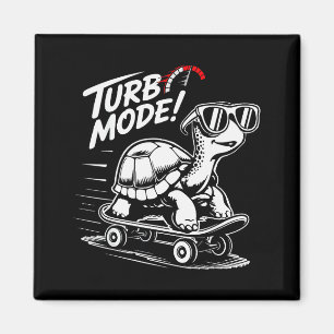Cool Turtle On Skateboard Funny Turbo Vintage Gift Magnet