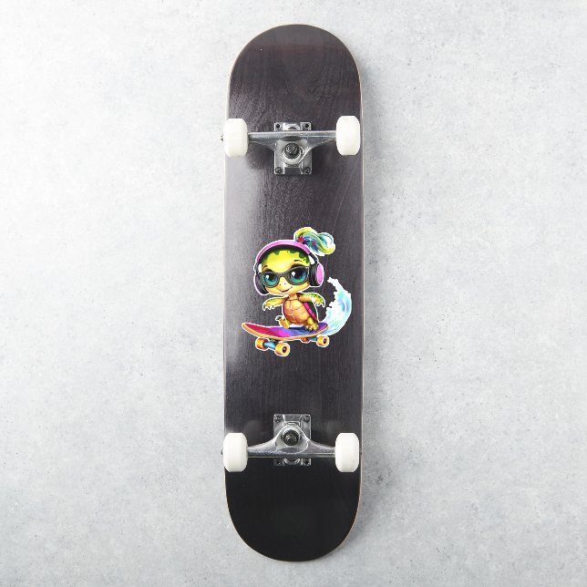 Cool Turtle Skateboarding Sticker (Skateboard)