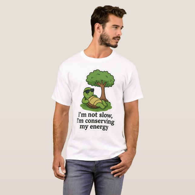 Cool Turtle Sticker T-Shirt (Front Full)