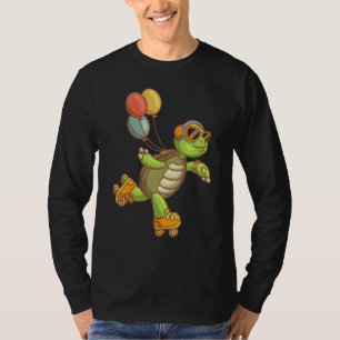 Cool Turtle With Sunglases Inline Skating Funny De T-Shirt