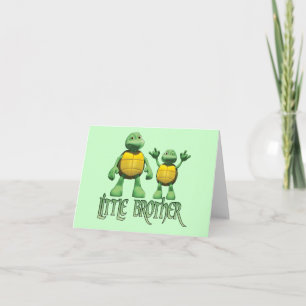 Cool Turtles Little Brother Blank Card