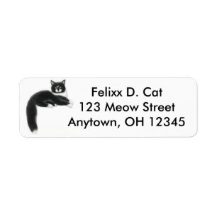Cool Tuxedo Cat Avery Label
