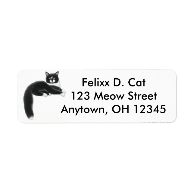 Cool Tuxedo Cat Avery Label (Front)