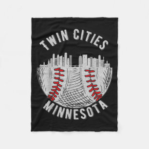 Cool Twin Cities Minnesota Mn Baseball Skyline St Fleece Blanket