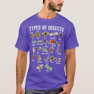 Cool Types of Insects  Funny Bug Collector Gift T-Shirt