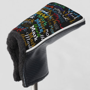cool typography colour name pattern  golf head cover