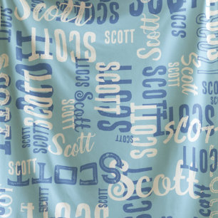 Cool Typography Graffiti Pattern Name Blue  Fleece Blanket
