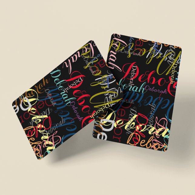 Cool Typography pattern of handwritten colour name Playing Cards (custom color pattern)