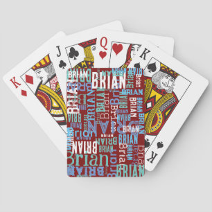 Cool Typography Pattern of Names Playing Cards